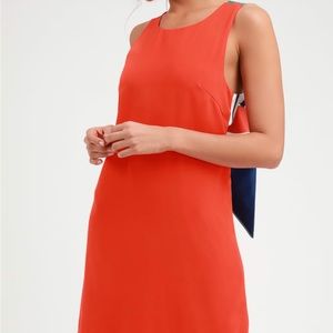 Lulu’s Joyful Red Orange Multi-Stripe Tie-Back Mini Dress - Size S